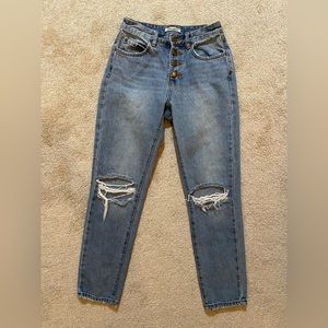 Billabong Distressed Women’s Button Fly Jeans Size 26